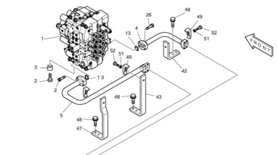 Doosan DH300LC-7 Distribuidor hidráulico de tubería de cubo para tubería de hierro de excavadora