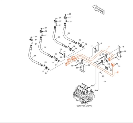 Excavadora de minería energética tuberías distribuidor del sistema hidráulico para DX190-3B DX200-3B