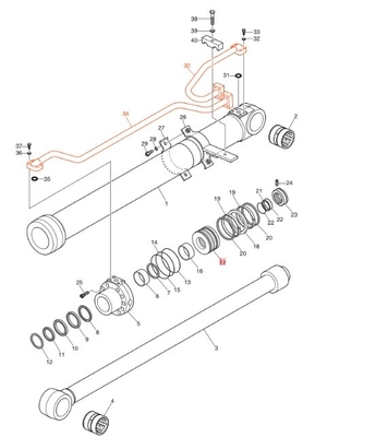 Excavadora de minería energética tuberías distribuidor del sistema hidráulico para DX190-3B DX200-3B