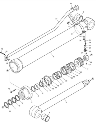 DX200A Excavadora hidráulica Tubo de brazo medio para excavadoras en minería de energía