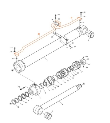 Nuevo diseño DX200A sistema hidráulico distribuidor de tubería para tubería de hierro de excavadora
