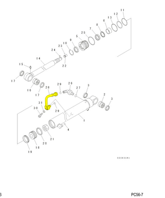 PC56 PC55MR-2 Sistema hidráulico distribuidor de tuberías de carga para material de tuberías de hierro de excavadoras