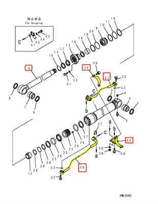PC360 PC300 Sistema hidráulico distribuidor de tuberías de rebote y de retorno para tuberías de hierro de excavadoras