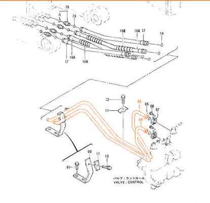 Aplicación a HITACHI 120 ZAX120 excavadora tubo de cilindro hidráulico para la válvula de distribución
